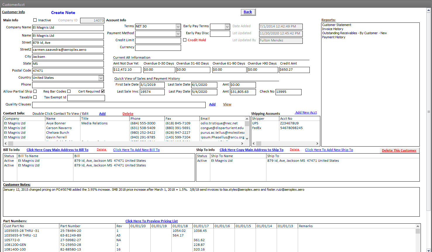 Customer Info Customer Information