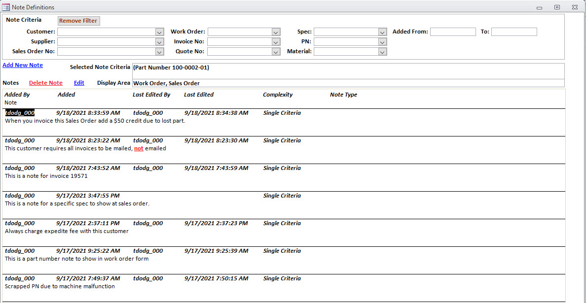 Note Search and Filter Note Search and Filter