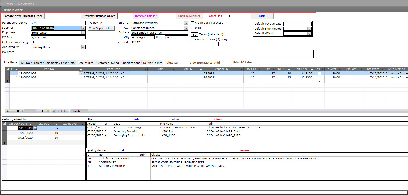 Purchase Order - Details